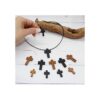 Colgantes de collar de cruz de madera para hacer joyas y