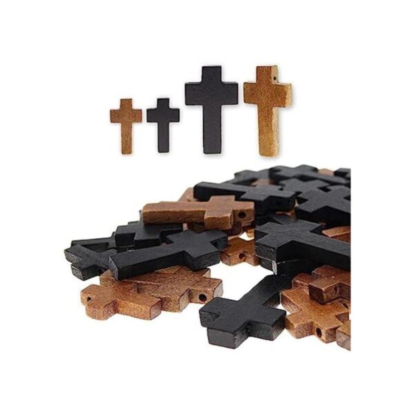 Colgantes de collar de cruz de madera para hacer joyas y