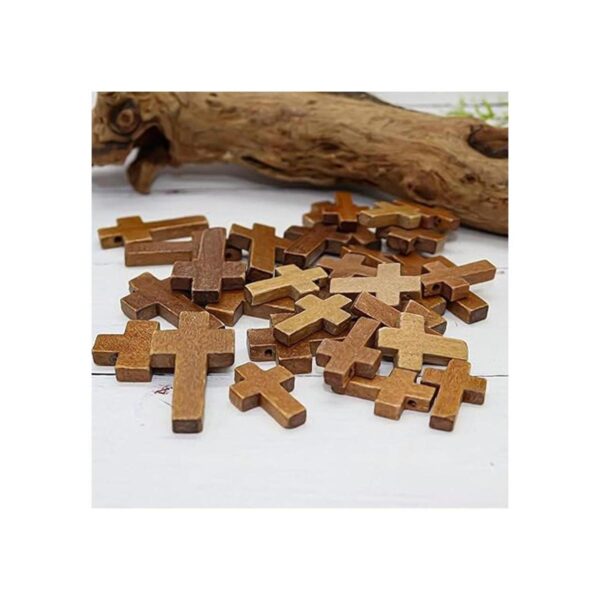 Colgantes de collar de cruz de madera para hacer joyas y