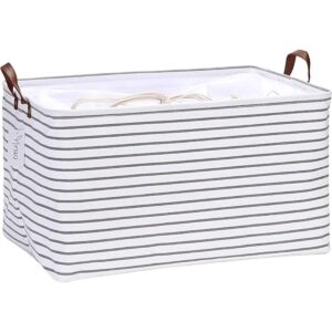 Hinwo Cesta de almacenamiento plegable de tela de lona de_1