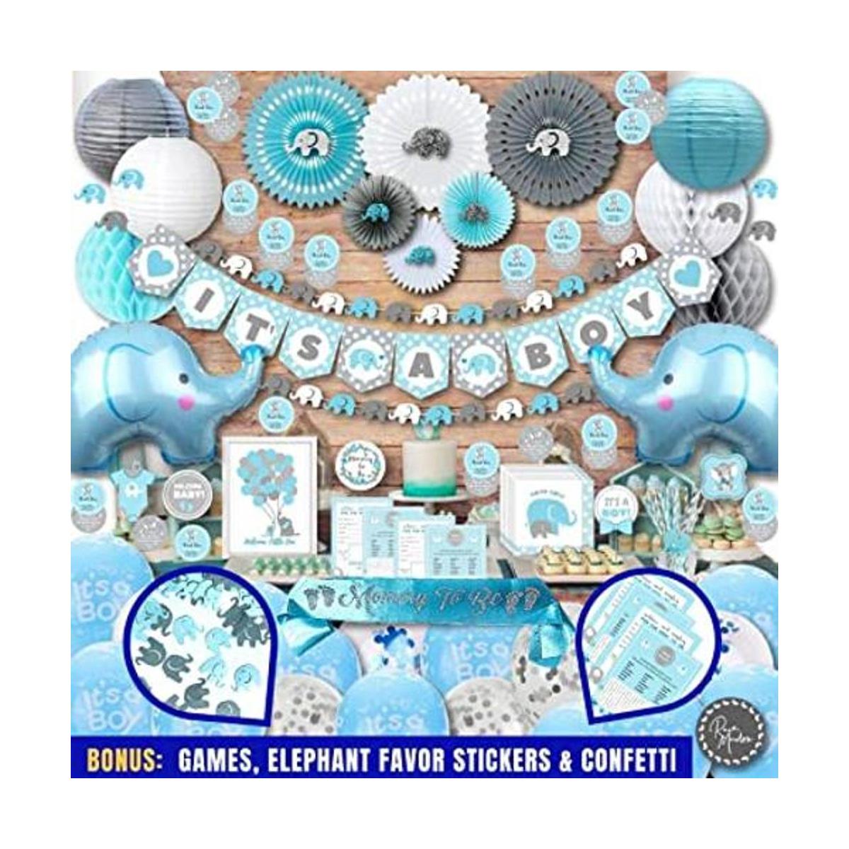 Juego de 587 piezas de decoraciones de elefante prémium