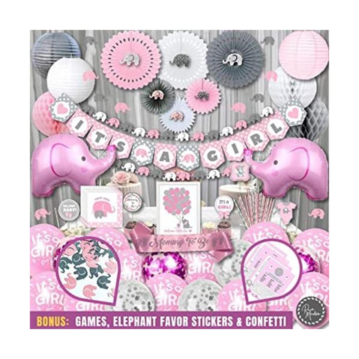 Juego de 587 piezas de decoraciones de baby shower de