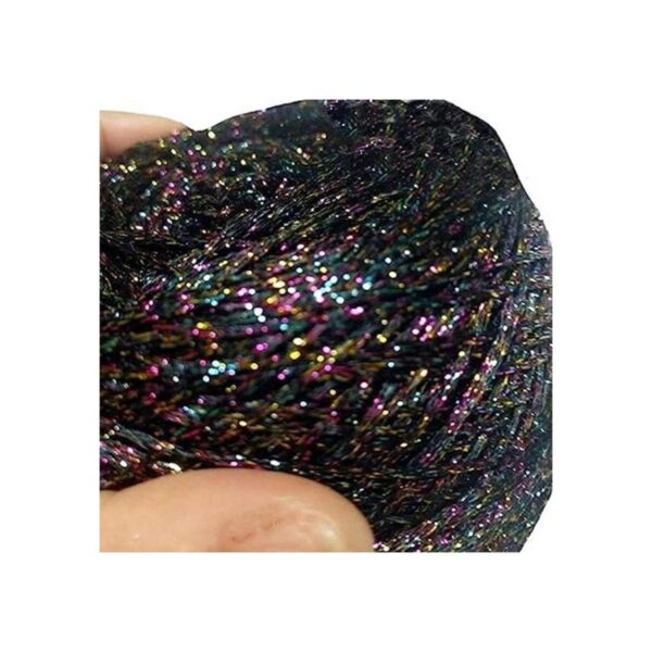 Clisil 3.53 oz DIY Negro Colorido Lurex Hilados Brillantes_1