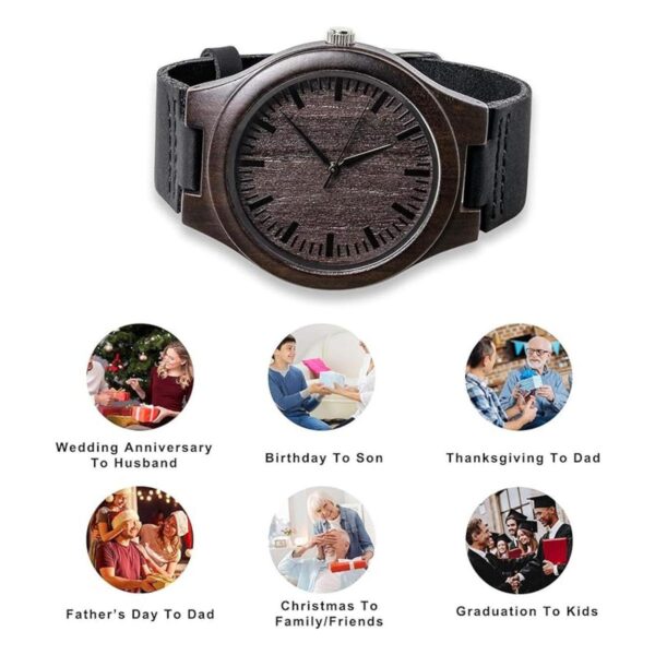 Fodiyaer Reloj de madera grabada regalo para hijo de