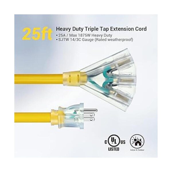 DEWENWILS SJTW Cable de extensión de tres grifos calibre_2