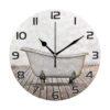 Qilmy Reloj de pared vintage para bañera silencioso sin