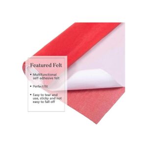 BENECREAT Hoja de tela de fieltro autoadhesiva roja de_5