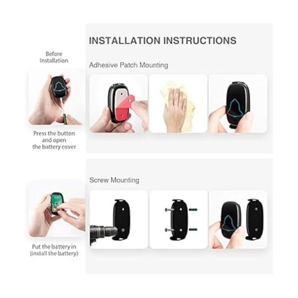 BO YING Timbre inalámbrico para puerta impermeable_6
