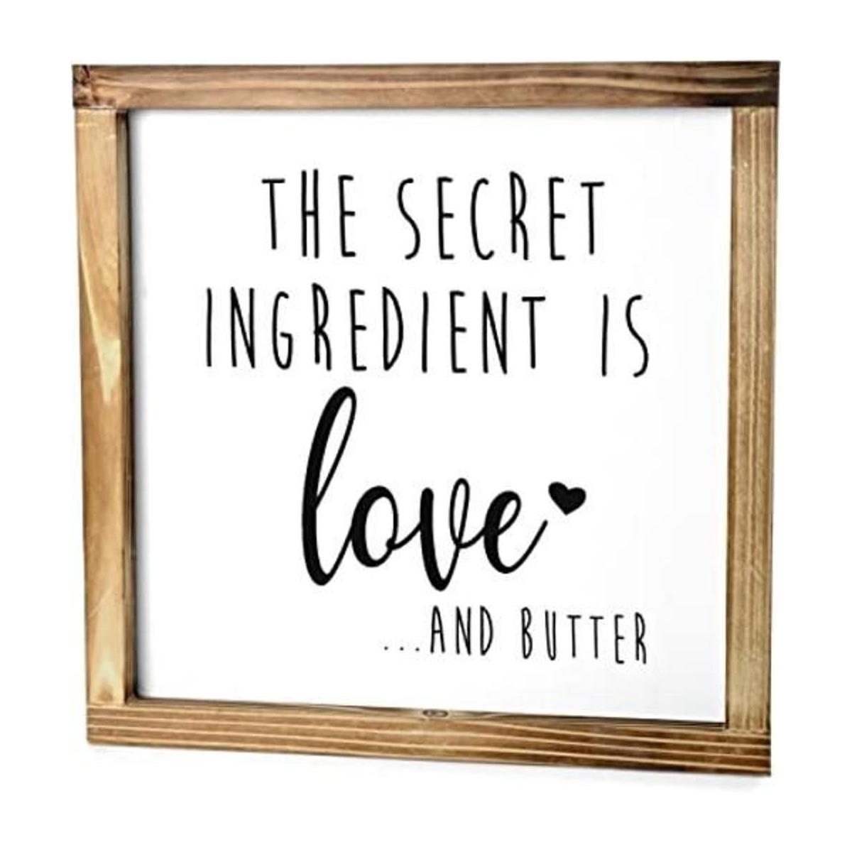 The Secret Ingredient is Love Sign Letrero de amor de 12