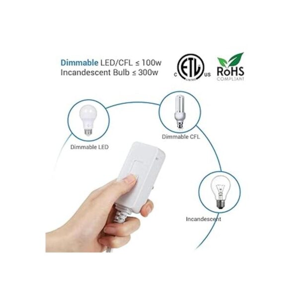DEWENWILS Interruptor de atenuación enchufable para luces_2