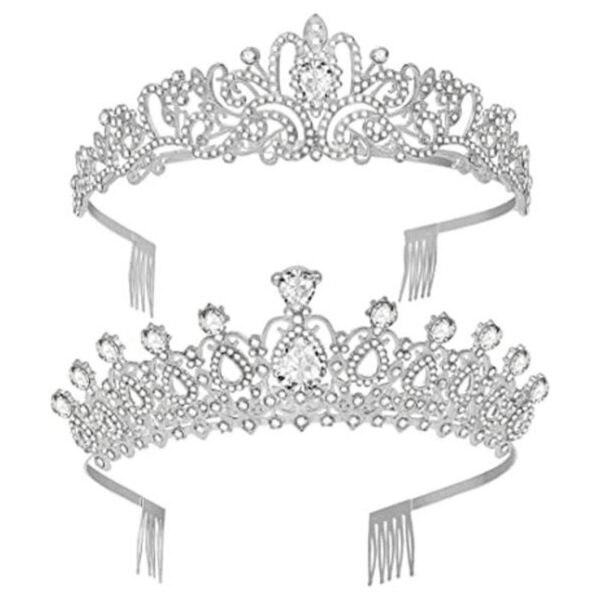 Paquete de 2 tiara corona de regalo para mujeres y niñas_1