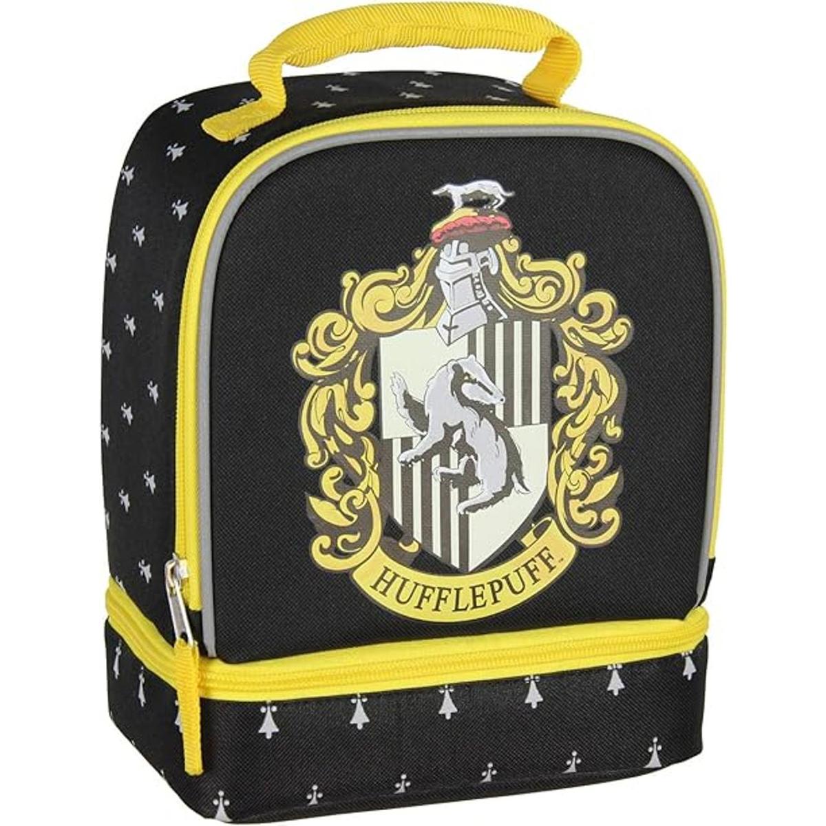 Harry Potter Hufflepuff Crest Bolsa de almuerzo con doble