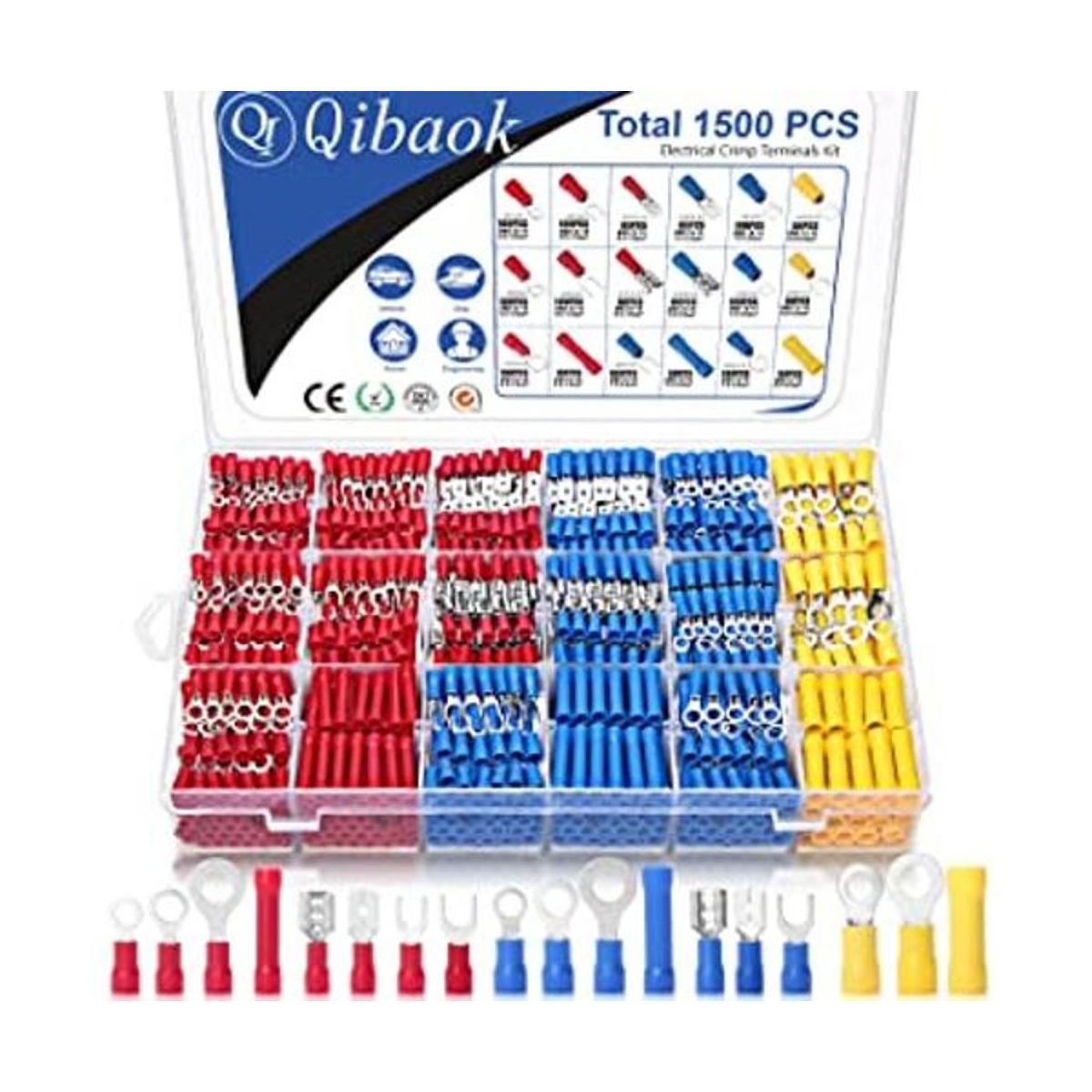 Qibaok 1500 conectores de cable aislados terminales de