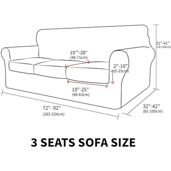 MAXIJIN funda para sofá de 4 piezas para sofás de 3