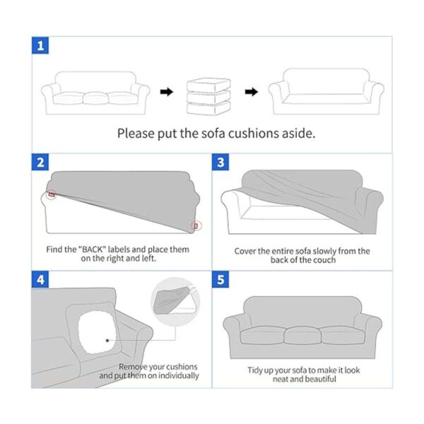 MAXIJIN funda para sofá de 4 piezas para sofás de 3