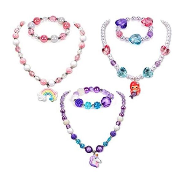 G.C Juego de 3 pulseras de collar de princesa para niña_1