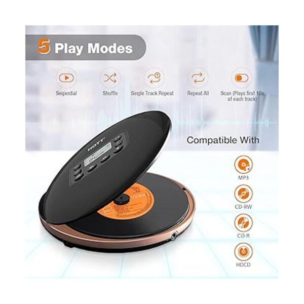 HOTT CD711T Reproductor de CD portátil recargable con_2