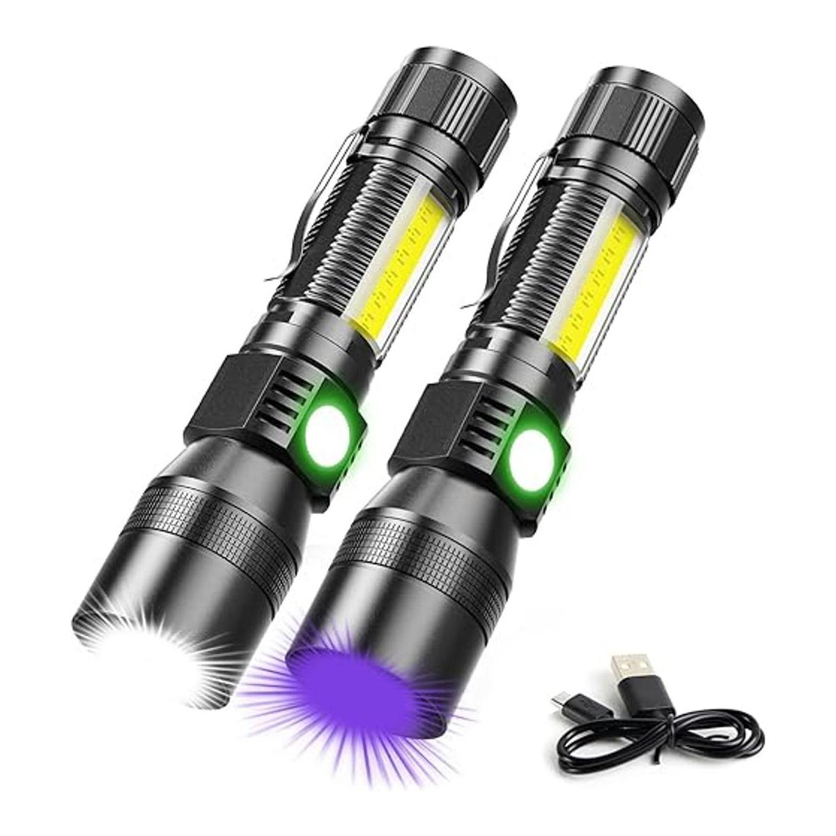 Linterna UV recargable linterna de luz negra con imán y