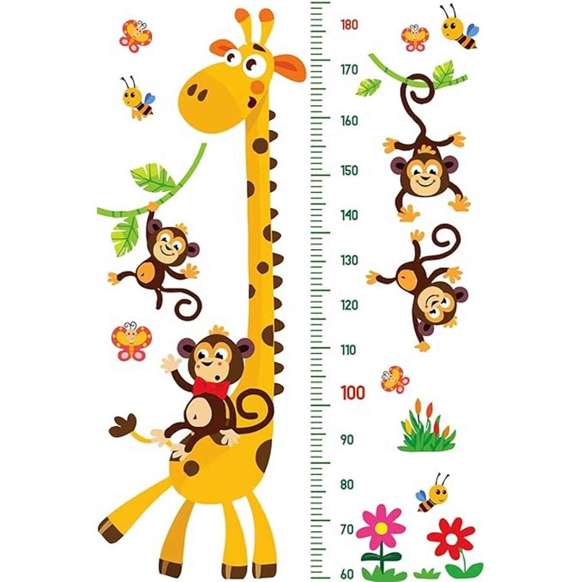 DEKOSH Giraffe Monkeys Tabla de pared de altura para