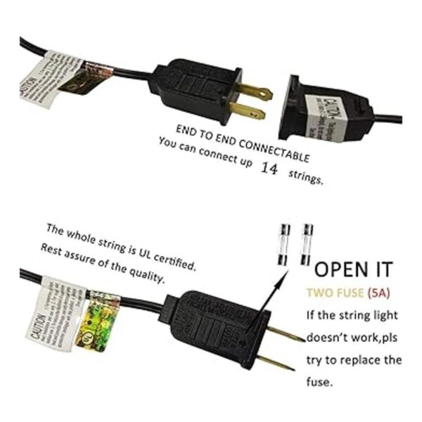 Romasaty Cadena de luces LED G40 de 50 pies para patio al
