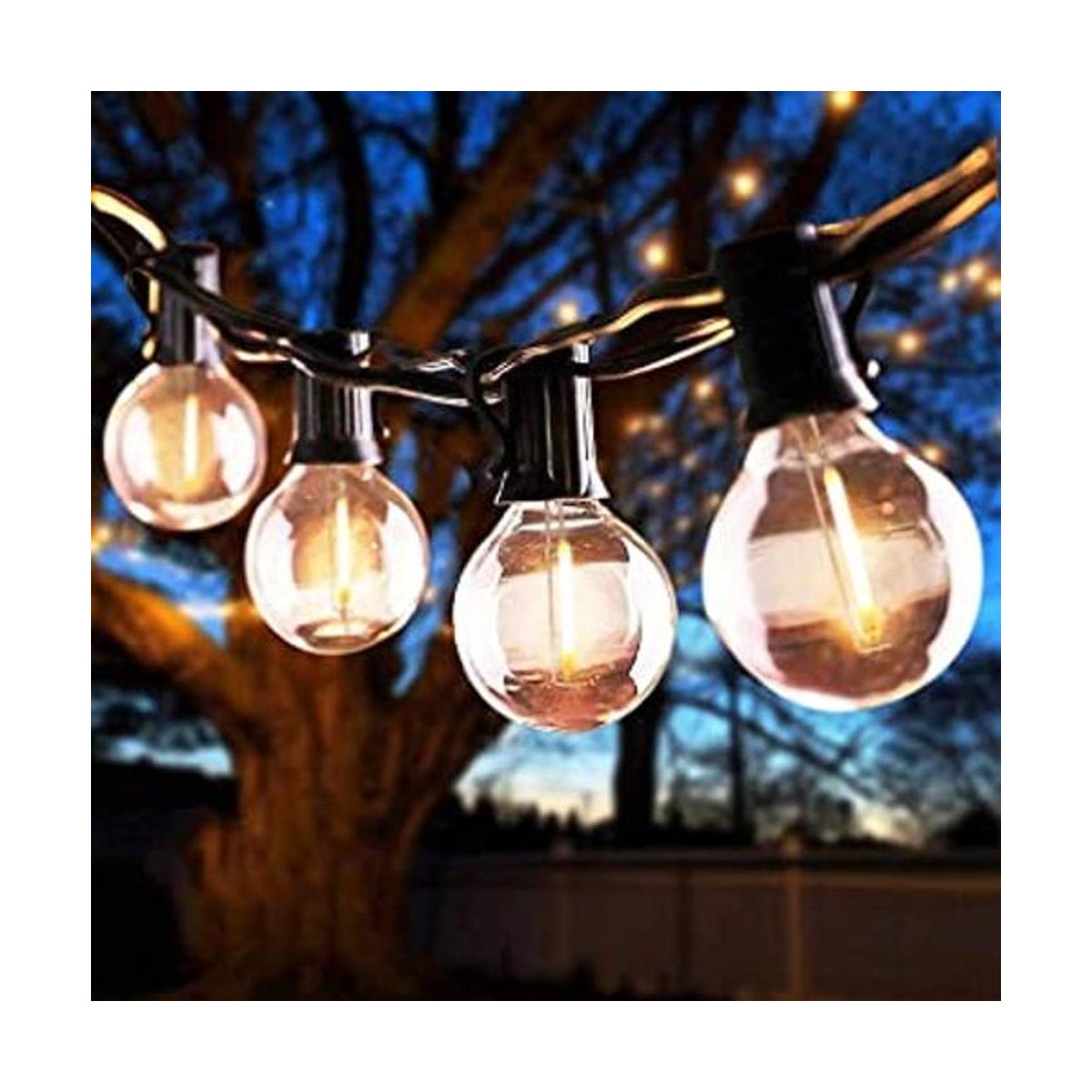 Romasaty Cadena de luces LED G40 de 50 pies para patio al