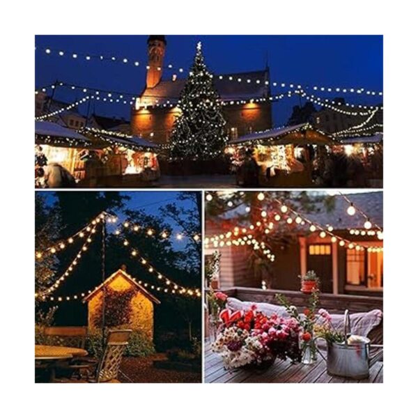 Romasaty Cadena de luces LED G40 de 50 pies para patio al