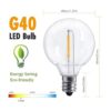 Romasaty Cadena de luces LED G40 de 50 pies para patio al