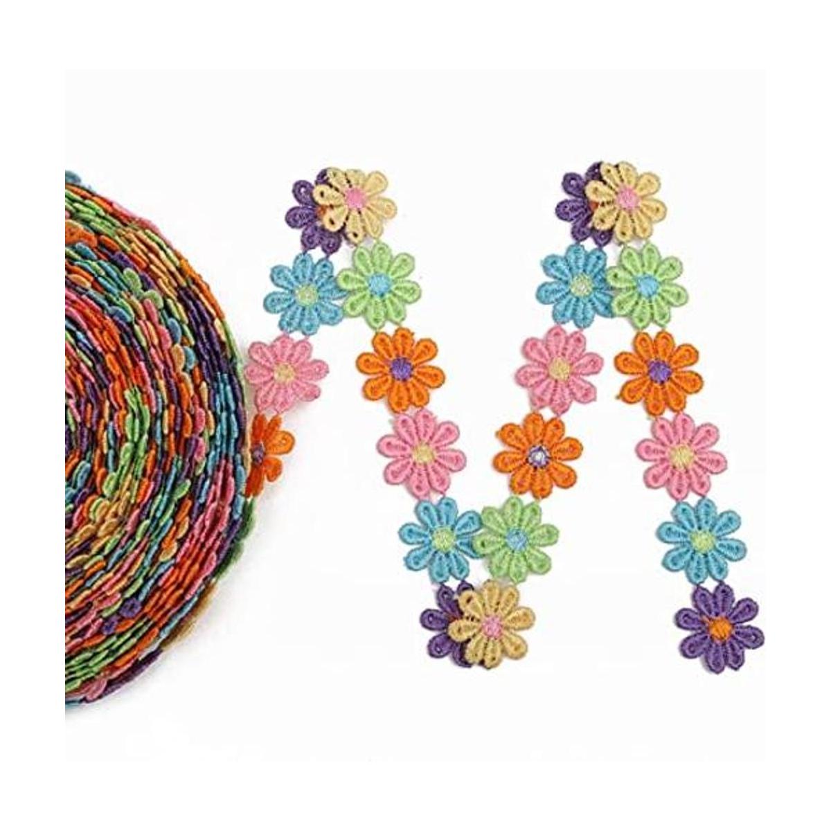 IDONGCAI Coloridas margaritas de encaje de flores bordadas