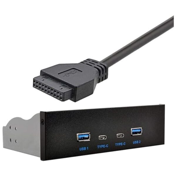 Cablecc USBC y USB 3.0 HUB 4 puertos Panel frontal a placa_5