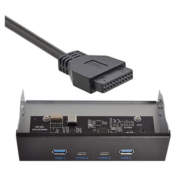 Cablecc USBC y USB 3.0 HUB 4 puertos Panel frontal a placa_4