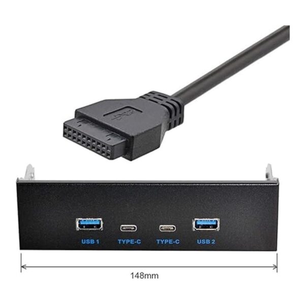 Cablecc USBC y USB 3.0 HUB 4 puertos Panel frontal a placa_3