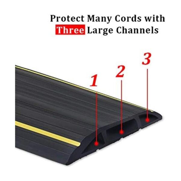 Protector de cable de suelo resistente 3 canales que_5