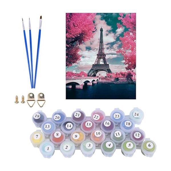 Karyees Kit de pintura de París rosa por números para