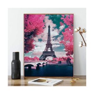 Karyees Kit de pintura de París rosa por números para