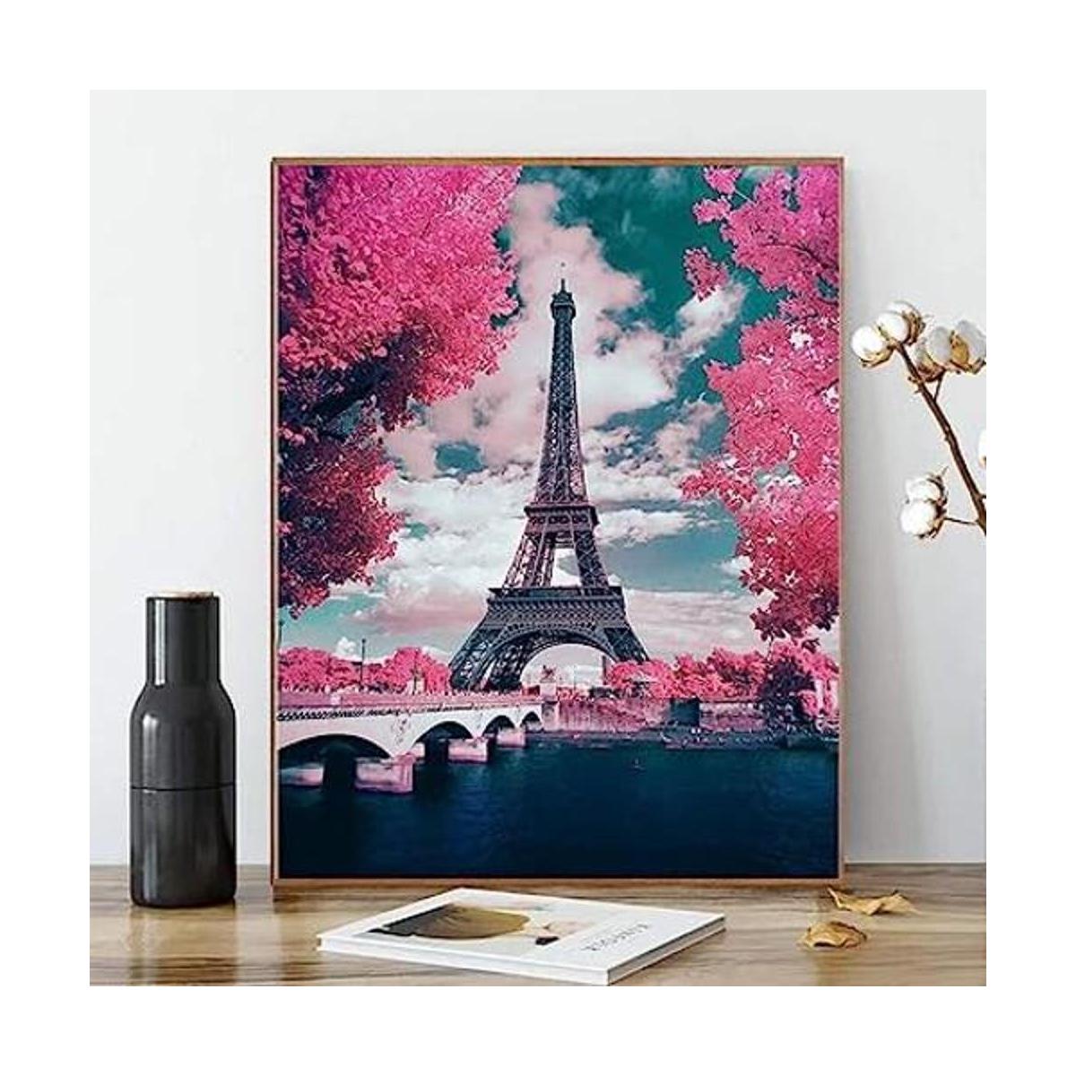 Karyees Kit de pintura de París rosa por números para
