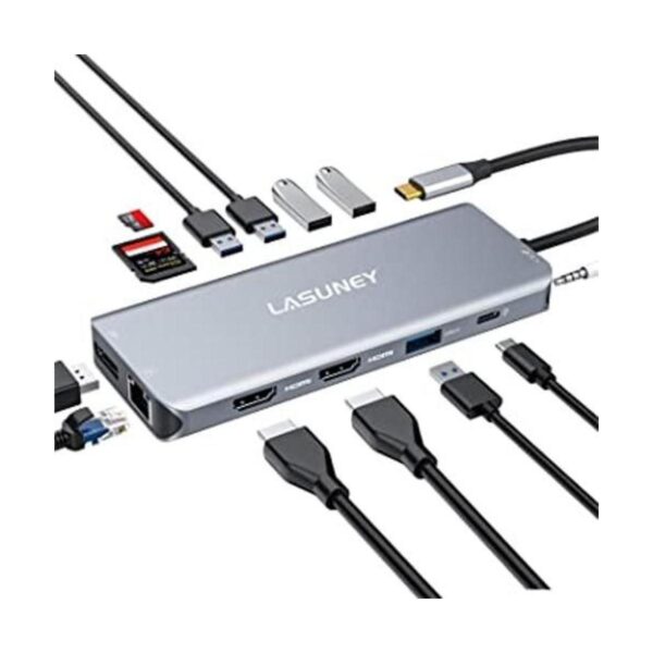 Lasuney Estación de acoplamiento para laptop USB C 13 en 1_1