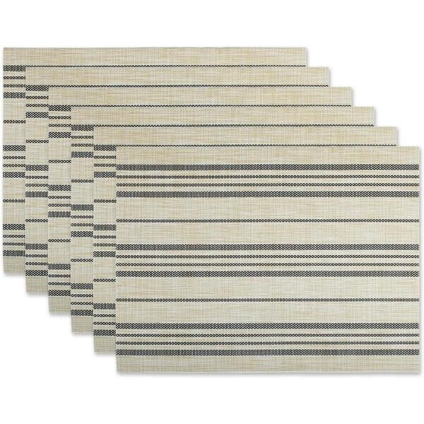 DII Mantel individual PVC 6 unidades diseño de rayas_1