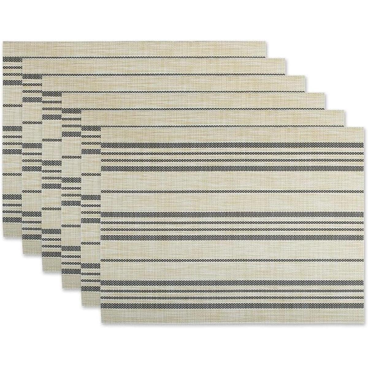 DII Mantel individual PVC 6 unidades diseño de rayas