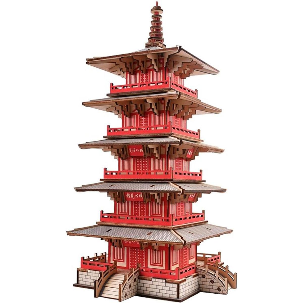 Rompecabezas de madera 3D modelo de edificios de templos