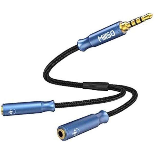 MillSO Divisor de auriculares de 0.138 in 4 polos cable_1