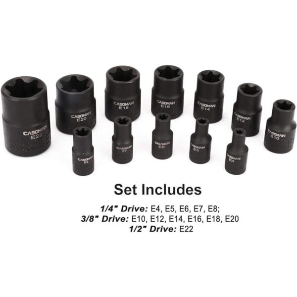 CASOMAN Juego de 25 piezas de enchufe Torx y enchufe