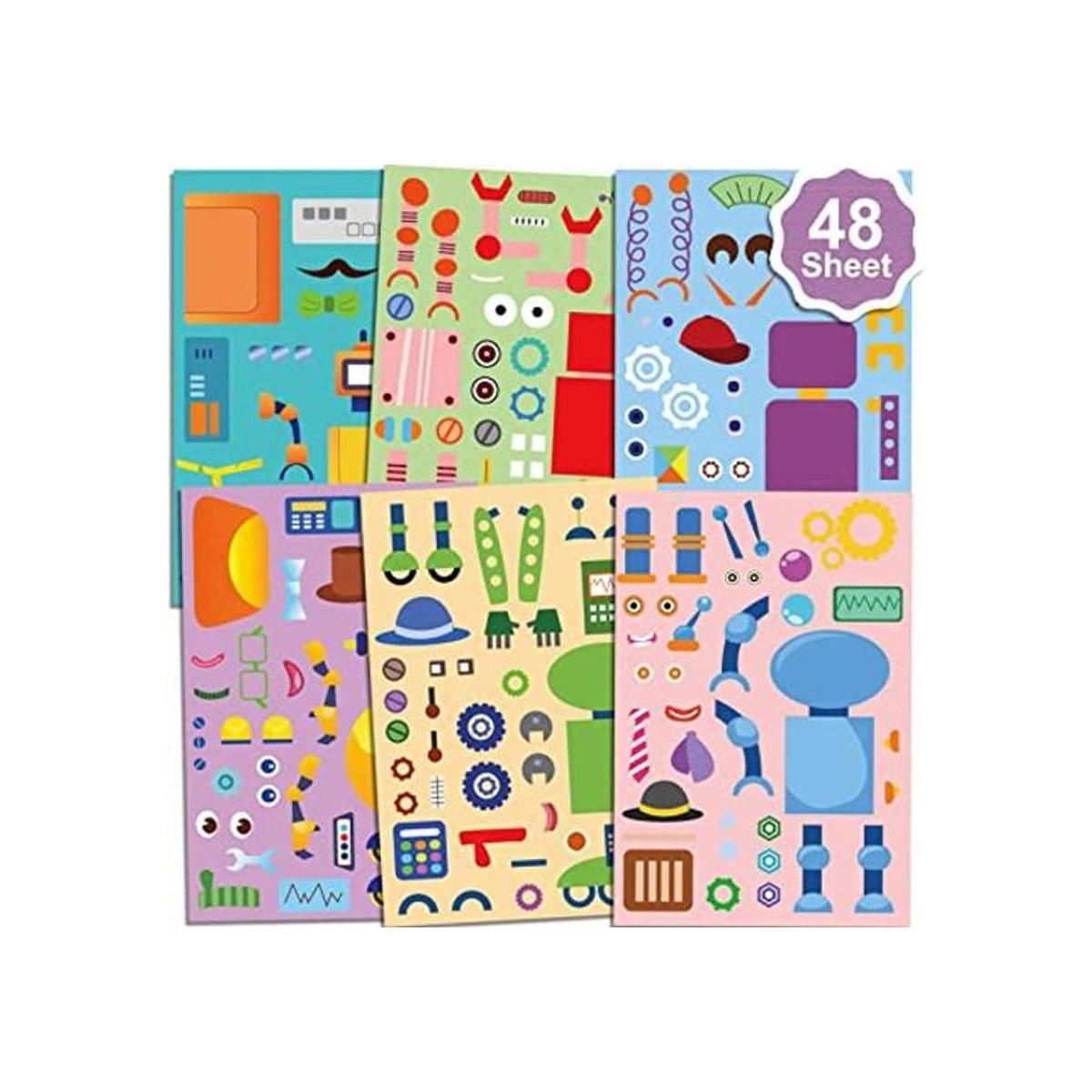 Konsait 48 hojas de pegatinas para niños con diseño de