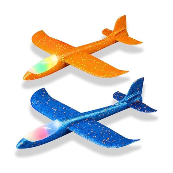 Paquete de 2 aviones de juguete con luz LED 17.5