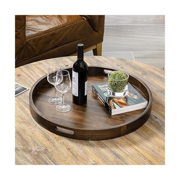 KINGCRAFT Bandeja redonda grande de 24 x 24 pulgadas