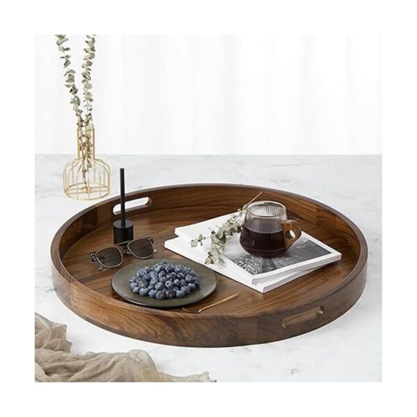 KINGCRAFT Bandeja redonda grande de 24 x 24 pulgadas