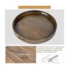 KINGCRAFT Bandeja redonda grande de 24 x 24 pulgadas