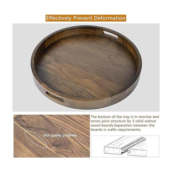 KINGCRAFT Bandeja redonda grande de 24 x 24 pulgadas