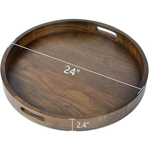 KINGCRAFT Bandeja redonda grande de 24 x 24 pulgadas
