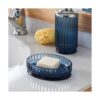 Juego de 4 accesorios de baño de vidrio azul decente_6