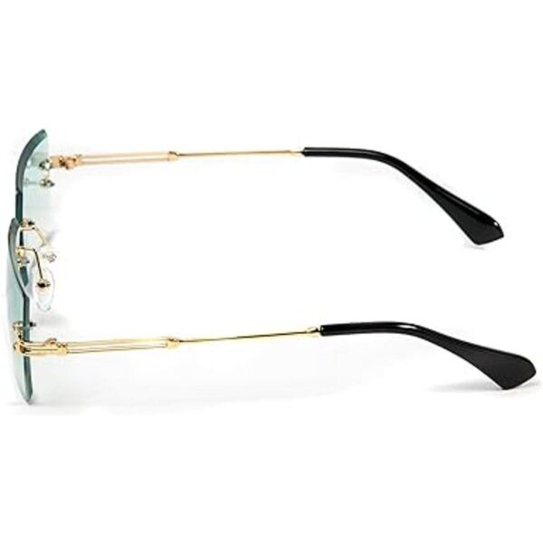 Gafas de sol de color azul turquesa con montura de oro_2